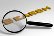Magnifying glass and 3d text Magnifying glass and 3d text