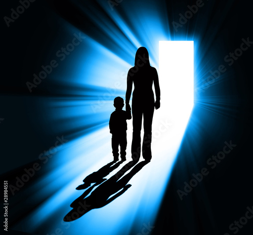 Illustration: Mother and child silhouette Mother and child silhouette