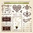 calligraphic elements vintage vector set. Happy valentine day