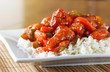 sweet and sour pork on rice