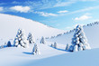 winter landscape with fir trees