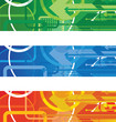 Three circle background banners