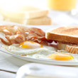 bacon, eggs and toast breakfast
