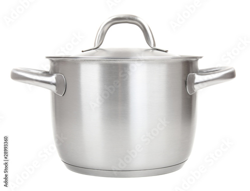 Foto: stainless pot isolated on white background stainless pot isolated on white background