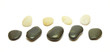 Black and white stones row isolated on white background