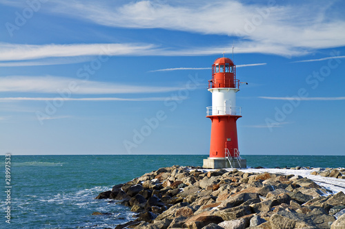 Foto: Die Ostmole in Warnemünde. Die Ostmole in Warnemünde.