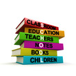 Pile of colored school books