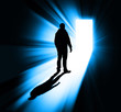 man silhouette in doorway