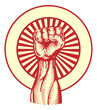 Soviet propaganda poster style fist Soviet propaganda poster style fist
