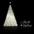 Silver Christmas tree on black background