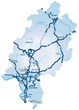 Bundesland Hessen mit Autobahnen