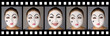 Mime portraits in a film expressing different emotions