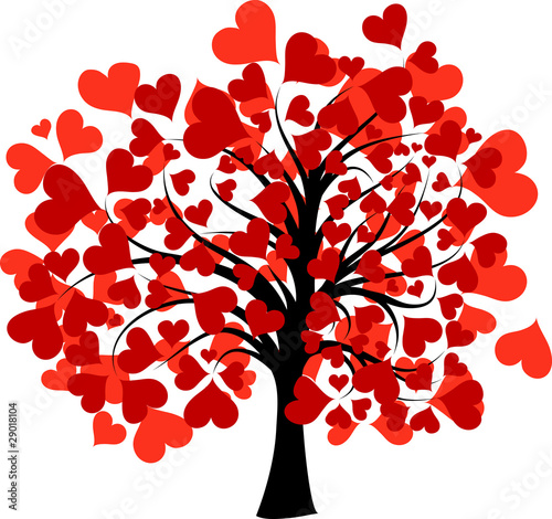 Vektor: Valentines tree, vector Valentines tree, vector