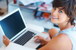 Successful woman working on laptop