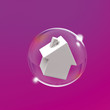 Bulle maison violet