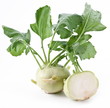 Cabbage kohlrabi on a white background