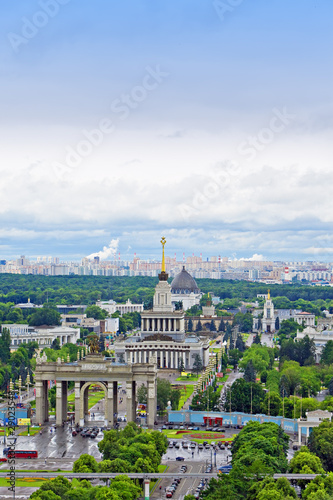 Photo: The top view on VDNH All-Russia Exhibition Centre,Moscow, Russia The top view on VDNH All-Russia Exhibition Centre,Moscow, Russia