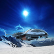 spaceship in snow planet spaceship in snow planet