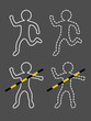 accident outline of man accident outline of man