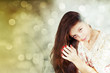 postcard with beauty woman