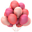 Party balloons colored romantic pink. Love sentimental emotions