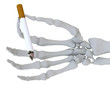 skeleton hand with cigarette