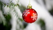 Baubles hanging on a christmas tree Baubles hanging on a christmas tree