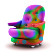 Armchair multicolor isolated on white