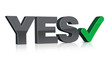 3D YES with Tick