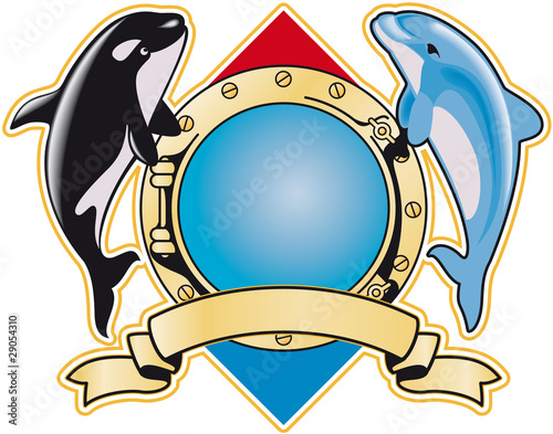 orca wallpaper. orca, dolphin and porthole