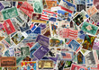 Foto: USA postage stamp collection background USA postage stamp collection background