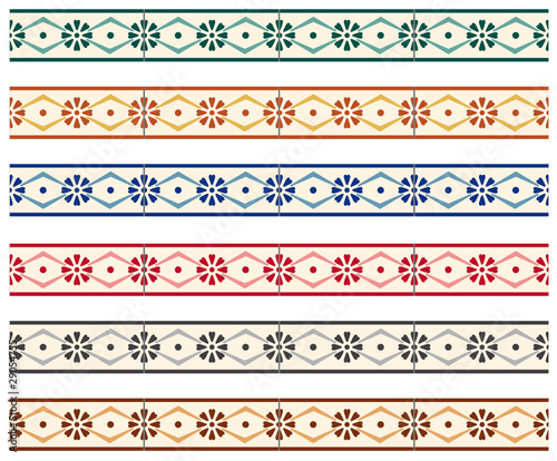 Vector: cenefas mosaico flores cenefas mosaico flores