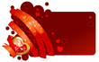 Valentine greeting card with red ribbon and jewel Valentine greeting card with red ribbon and jewel