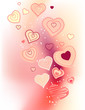 Valentine greeting card with different pink hearts Valentine greeting card with different pink hearts