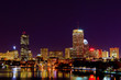 Boston Skyline from the Charles River at Night