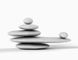 concepto zen con piedras en equilibrio aisladas en blanco