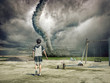 boy and  tornado