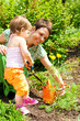 Toddler girl  in  garden