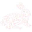 silhouette of rabbit coloring in the heart silhouette of rabbit coloring in the heart