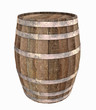 Old wooden barrel - isolated on white background