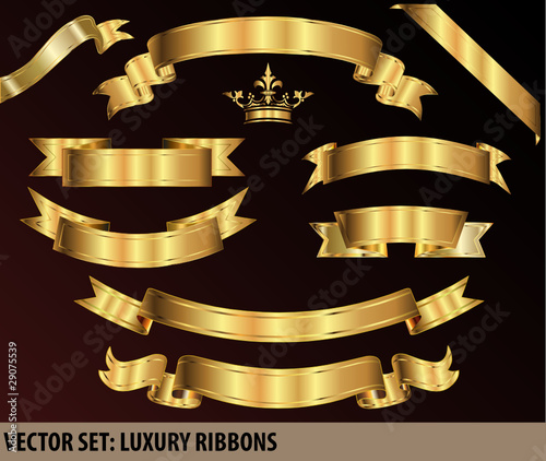 Vektor: VECTOR SET: Luxury Ribbons VECTOR SET: Luxury Ribbons