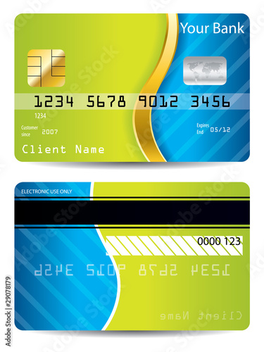 cool credit cards designs. Cool blue and green design