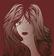 Red Head with long detailed flowing hair Red Head with long detailed flowing hair