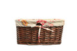 empty wicker basket isolated on white