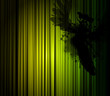 Dark illustration with bird with green light.