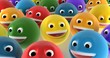 Illustration: A crowd of smiling faces with emphasis on LGBT colours A crowd of smiling faces with emphasis on LGBT colours