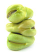Fresh broad beans isolated on white background