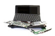 broken laptop to pieces