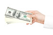 money in a giving hand money in a giving hand