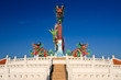 Dragon statue and natural blue sky background Dragon statue and natural blue sky background